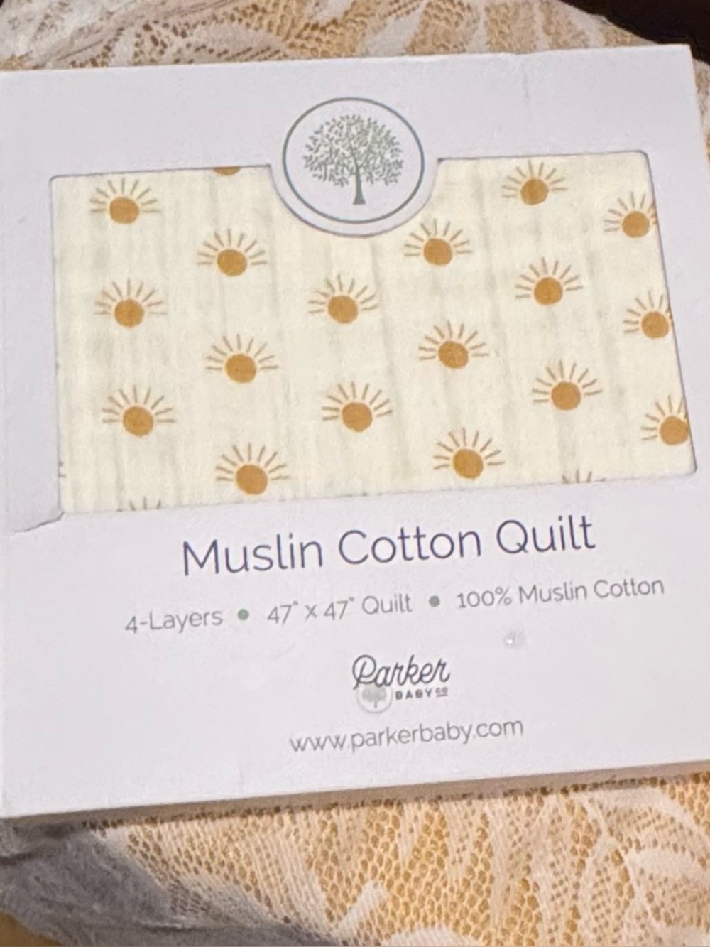 Parker Baby Muslin Quilt in Yellow and White Floral